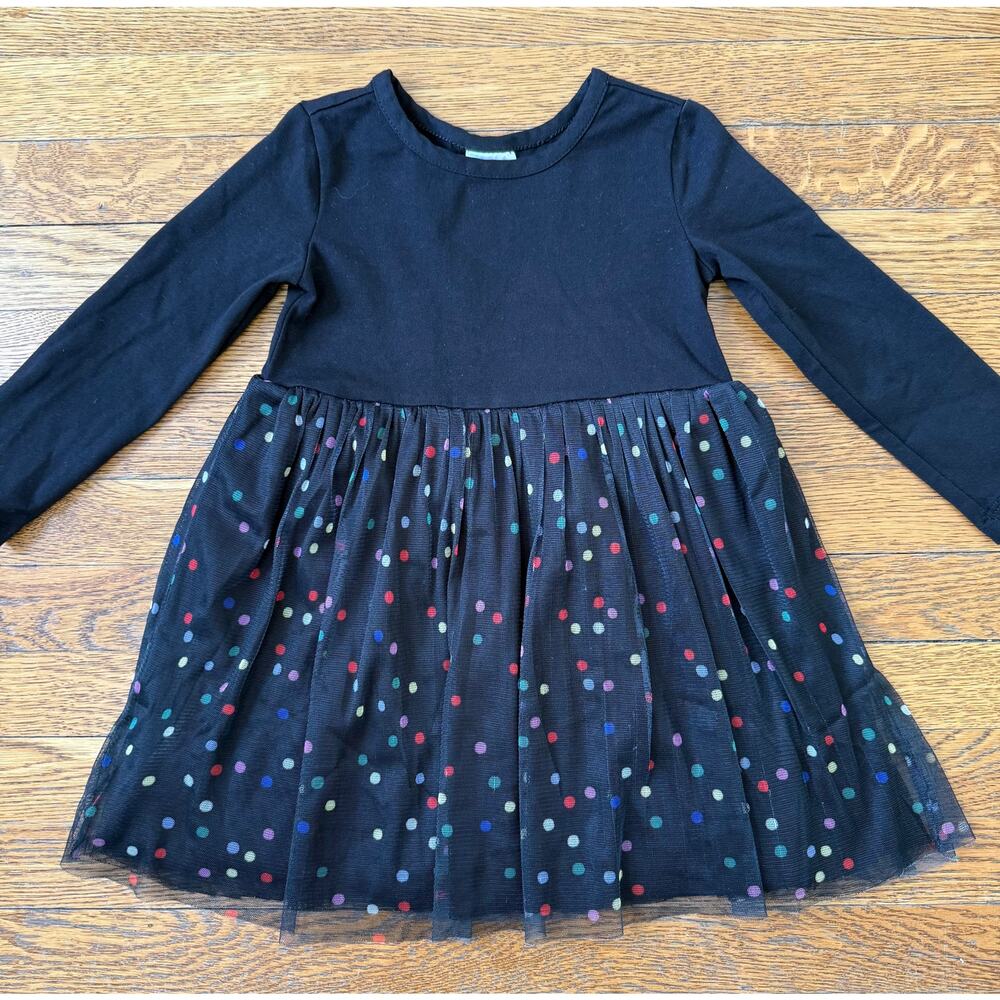 Hanna Andersson Black Dotted Tulle Dress Size 2